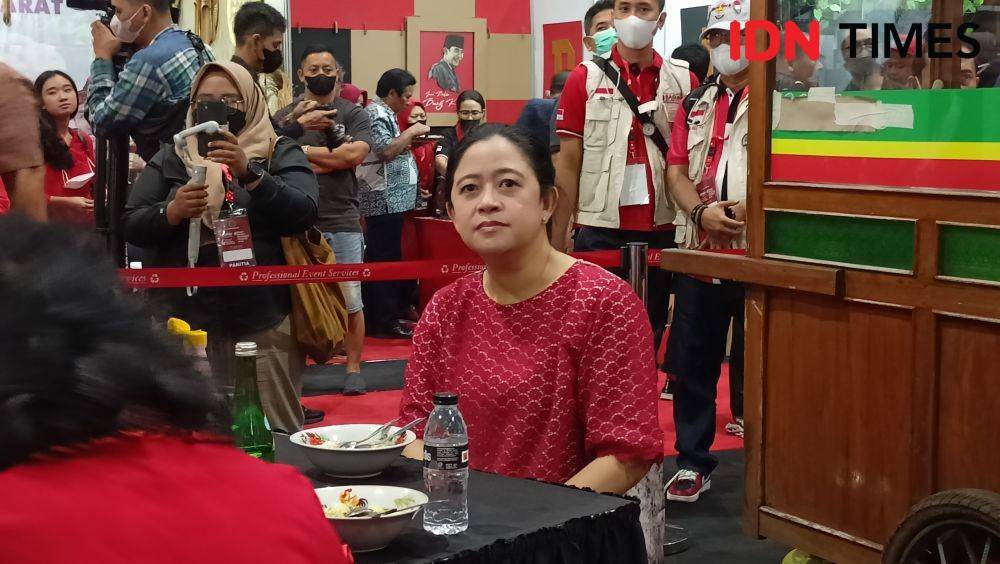 DPP PDIP Puan Maharani di Hall B, Gedung JCC, Senayan, Jakarta, Sabtu (25/6/2022). (IDN Times/Siti Nurhaliza).