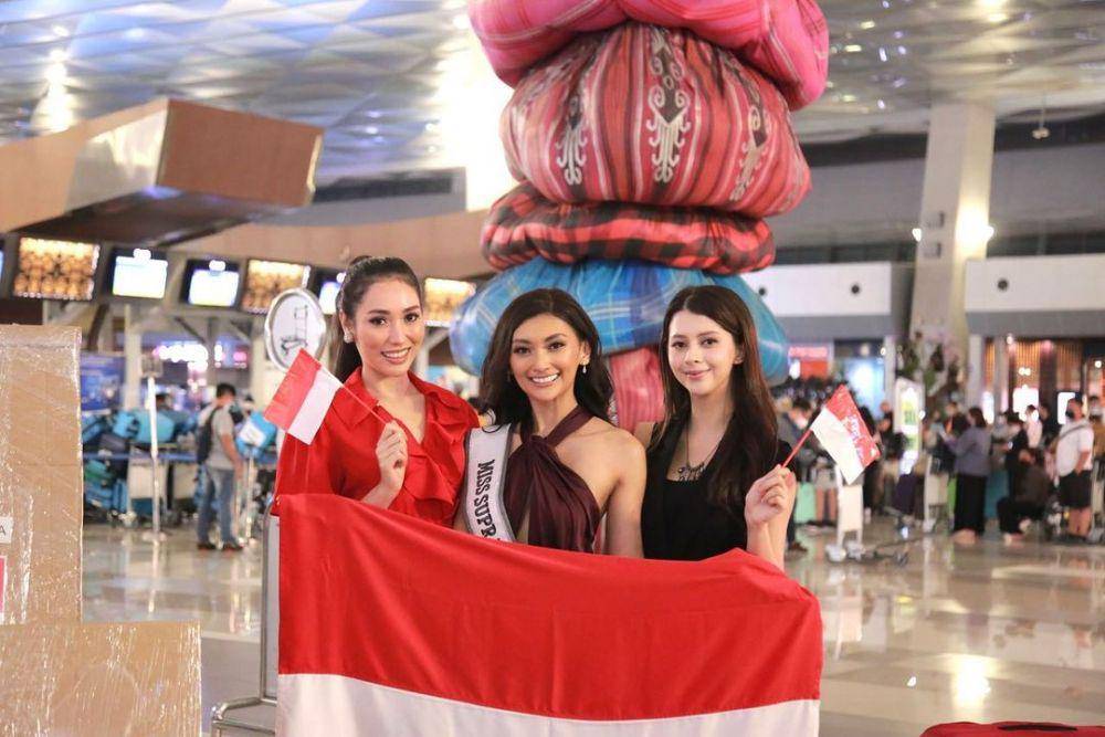 Potret keberangkatan Adinda Cresheilla ke ajang Miss Supranational 2022 (Instagram.com/officialputeriindonesia)