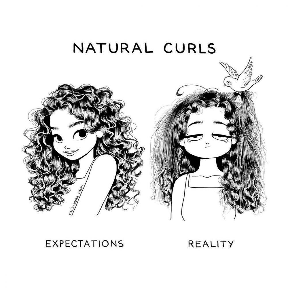 Ilustrasi ekspektasi vs. realita cewek. (instagram.com/cassandracalin)