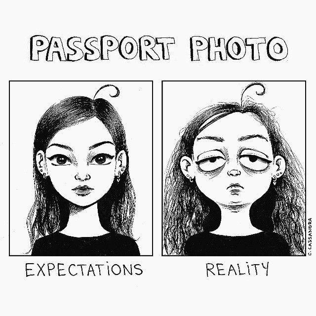 Ilustrasi ekspektasi vs. realita cewek. (instagram.com/cassandracalin)