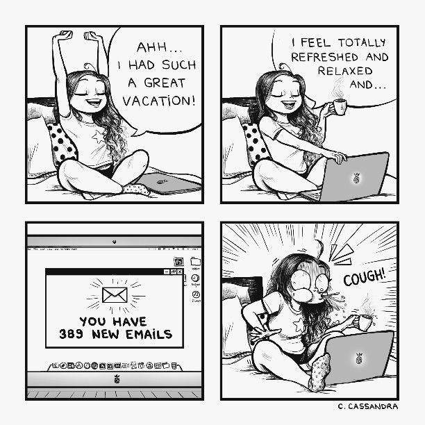 Ilustrasi cewek saat kerja. (instagram.com/cassandracalin)