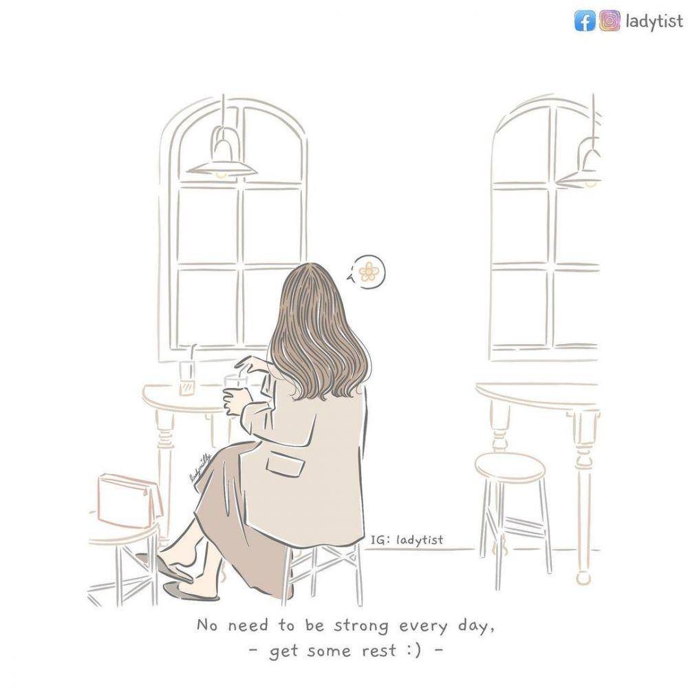 Ilustrasi cewek single. (instagram.com/ladytist)