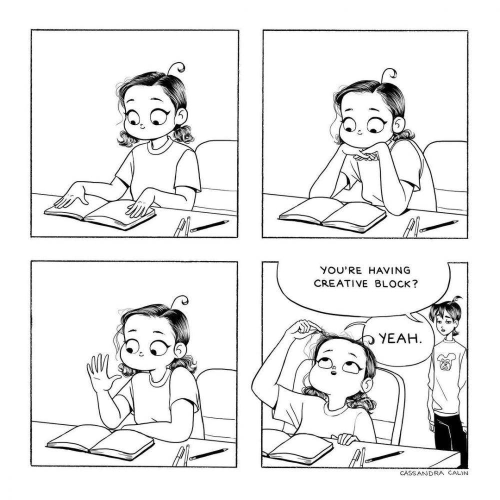 Ilustrasi cewek saat kerja. (instagram.com/cassandracalin)