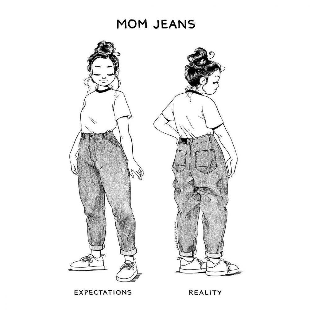 Ilustrasi ekspektasi vs. realita cewek. (instagram.com/cassandracalin)
