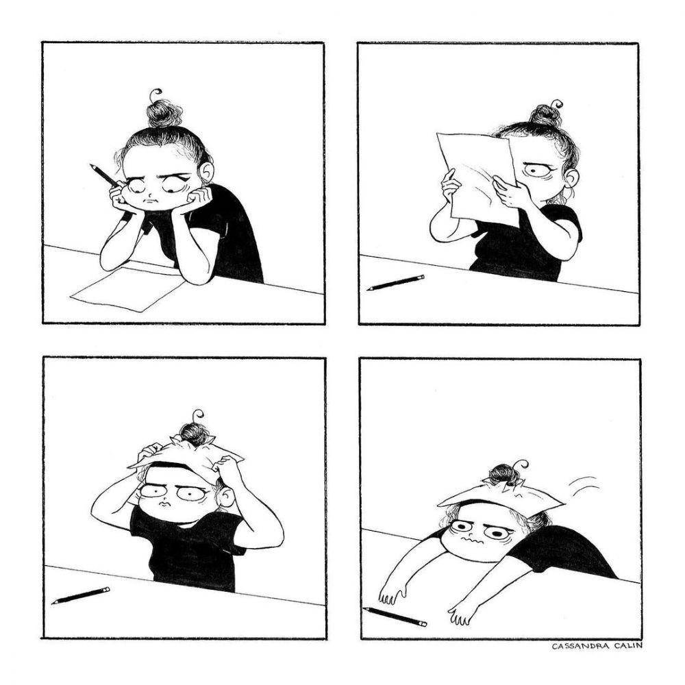 Ilustrasi cewek saat kerja. (instagram.com/cassandracalin)