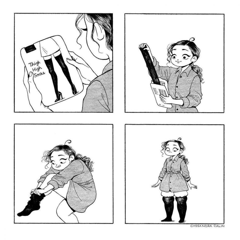 Ilustrasi ekspektasi vs. realita cewek. (instagram.com/cassandracalin)