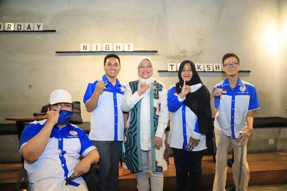Menteri Ketenagakerjaan, Ida Fauziyah, saat menjadi pembicara pada acara Talent Talks Saturday Night Gathering di Semarang, Jawa Tengah, Sabtu (25/6). (Dok. Kemnaker)