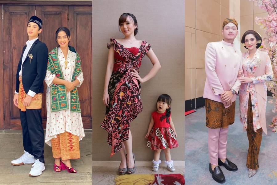 inspirasi gaya kondangan ibu dan anak dengan baju adat (instagram.com/maudykoesnaedi | instagram.com/margareth_angelina | instagram.com/ashanty_ash)