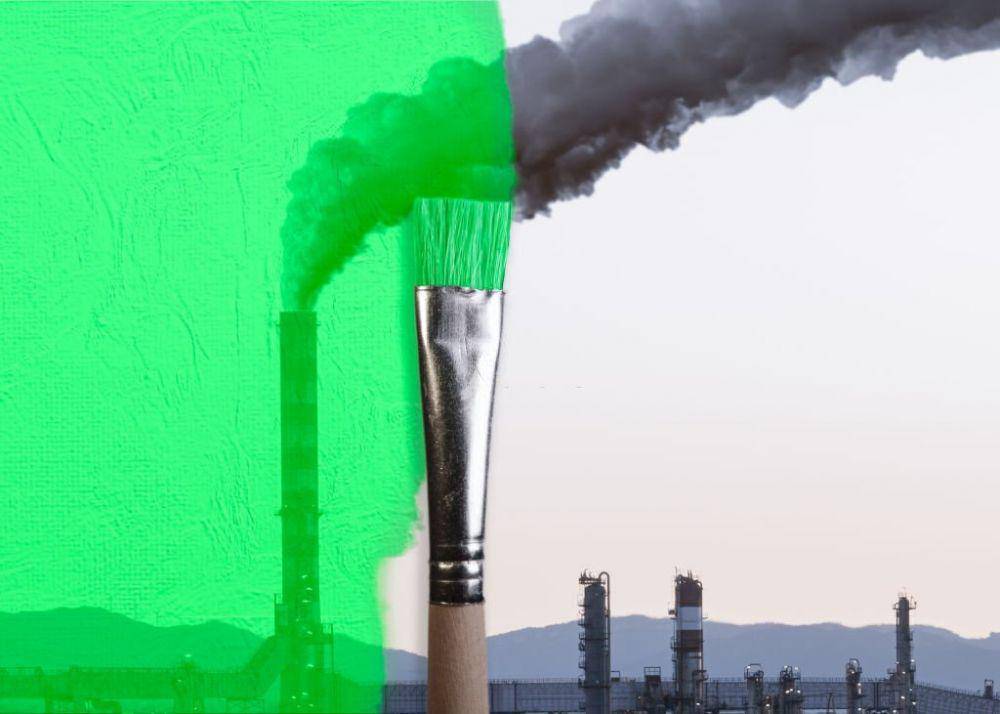 Ilustrasi perusahaan yang melakukan greenwashing (istockphoto.com/Tanaonte)