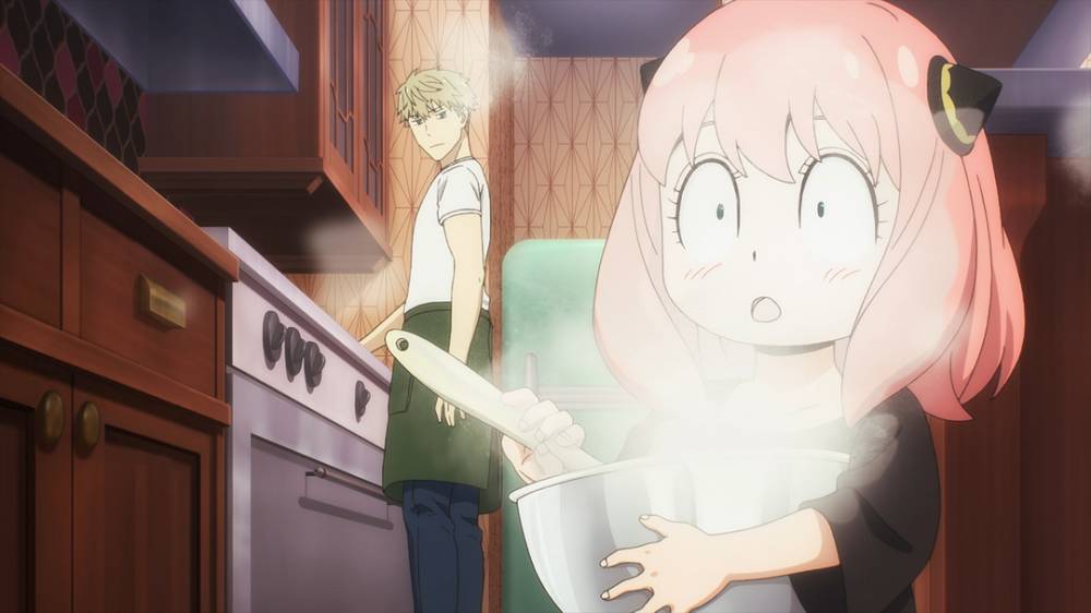 Anya memasak bersama Loid. (dok. WIT STUDIO/SPY x FAMILY)