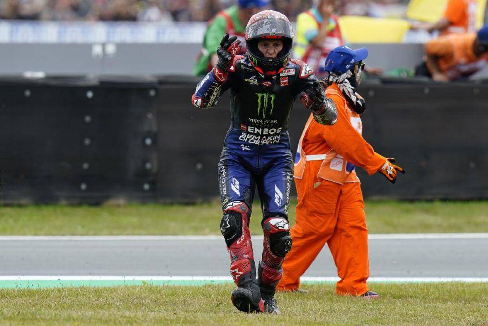 Fabio Quartararo saat mengalami insiden pada GP Belanda 2022 (motogp.com)