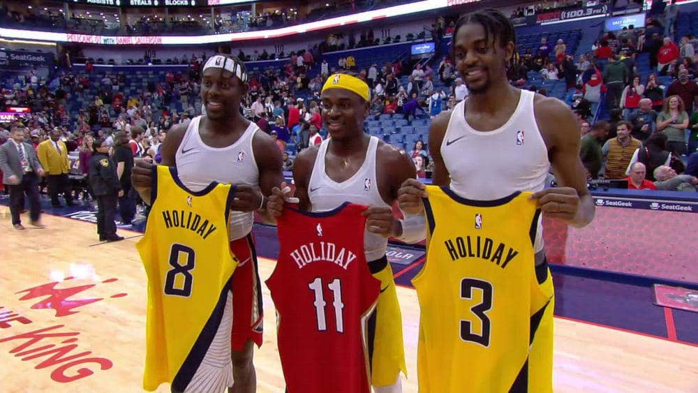 Jrue Holiday,  Aaron Holiday, dan Justin Holiday (nba.com)
