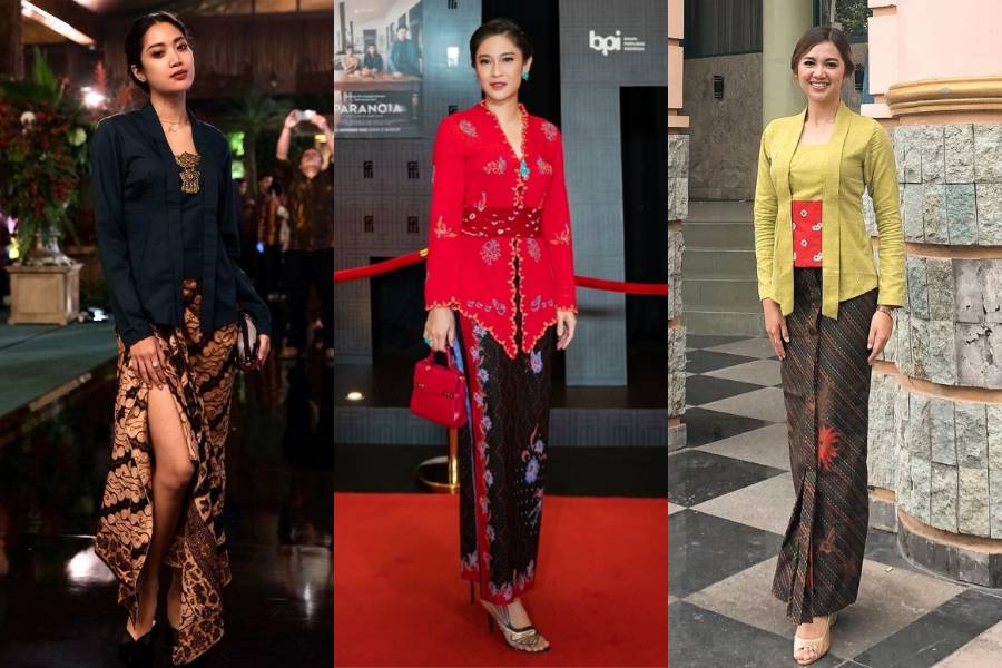 Kebaya katun. (instagram.com/lilyestelita / instagram.com/_widikidiw_ / instagram.com/therealdisastr)