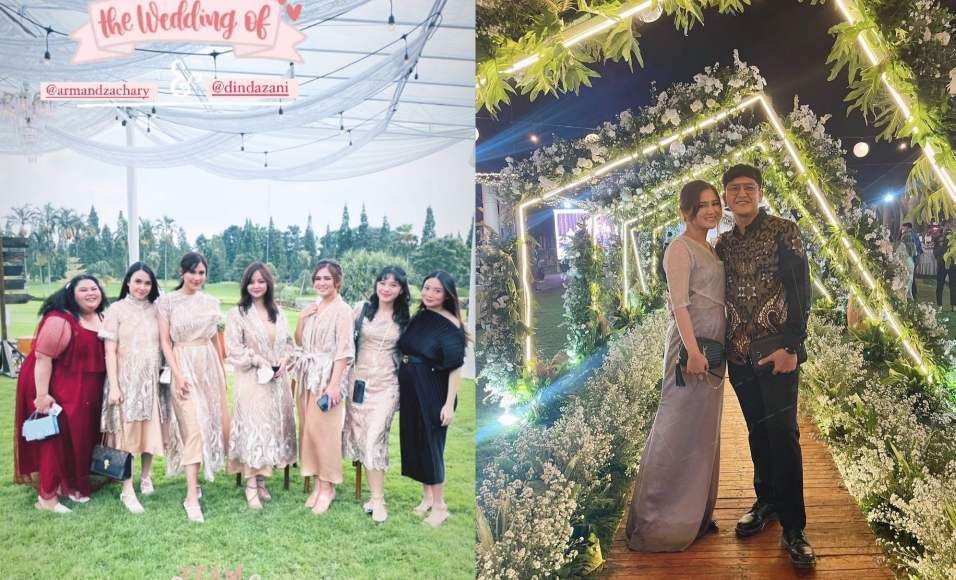 9 Potret Masayu Clara ke Kondangan Adinda Azani, Jadi Bridesmaid!