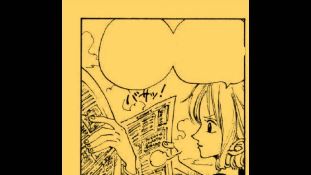 Nami membaca soal Vira. (Dok. Shueisha/One Piece)