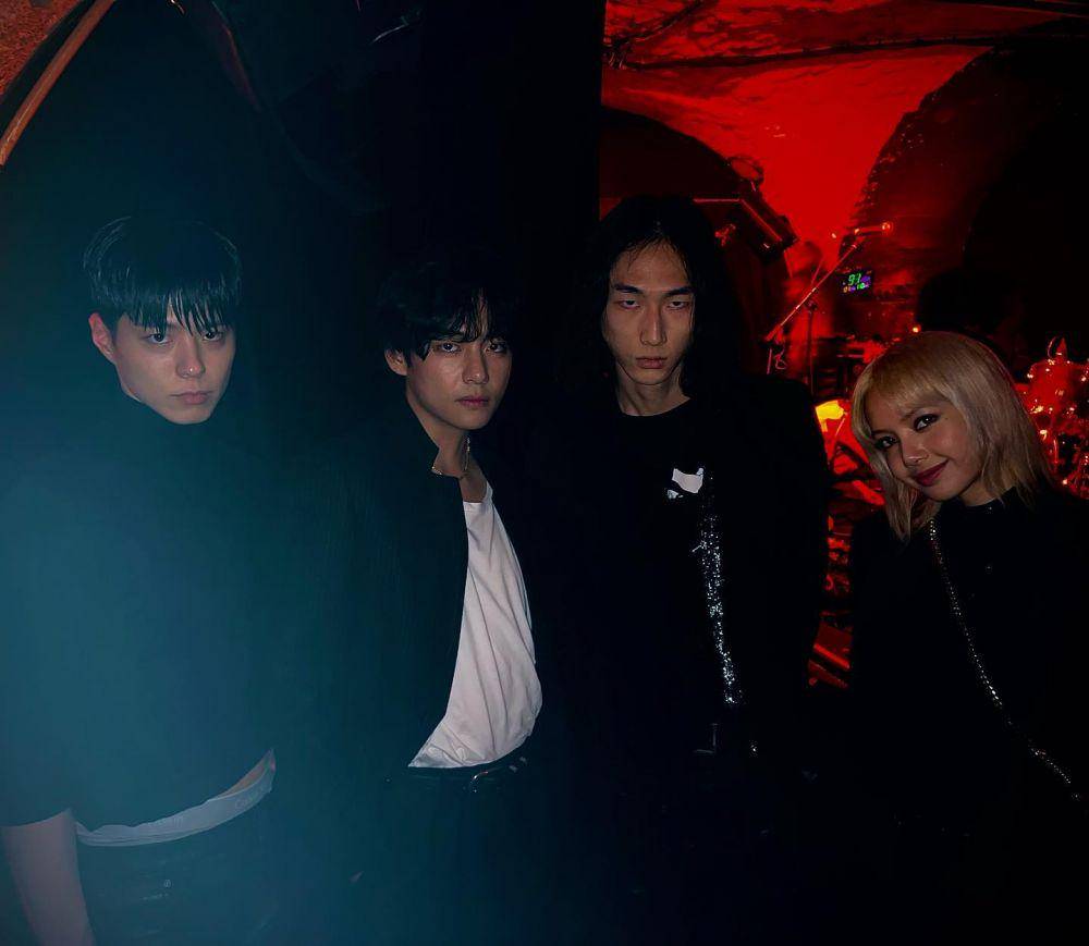 Taehyung di after party Celine Paris Men's Fashion (Instagram.com/hannxji)
