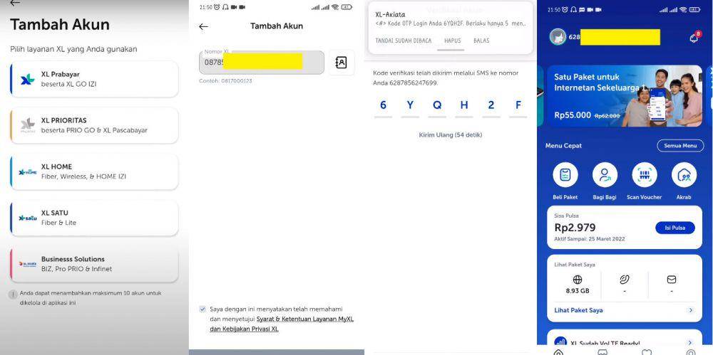 Langkah-langkah menggunakan aplikasi myXL. (youtube.com/Mr Bobb)