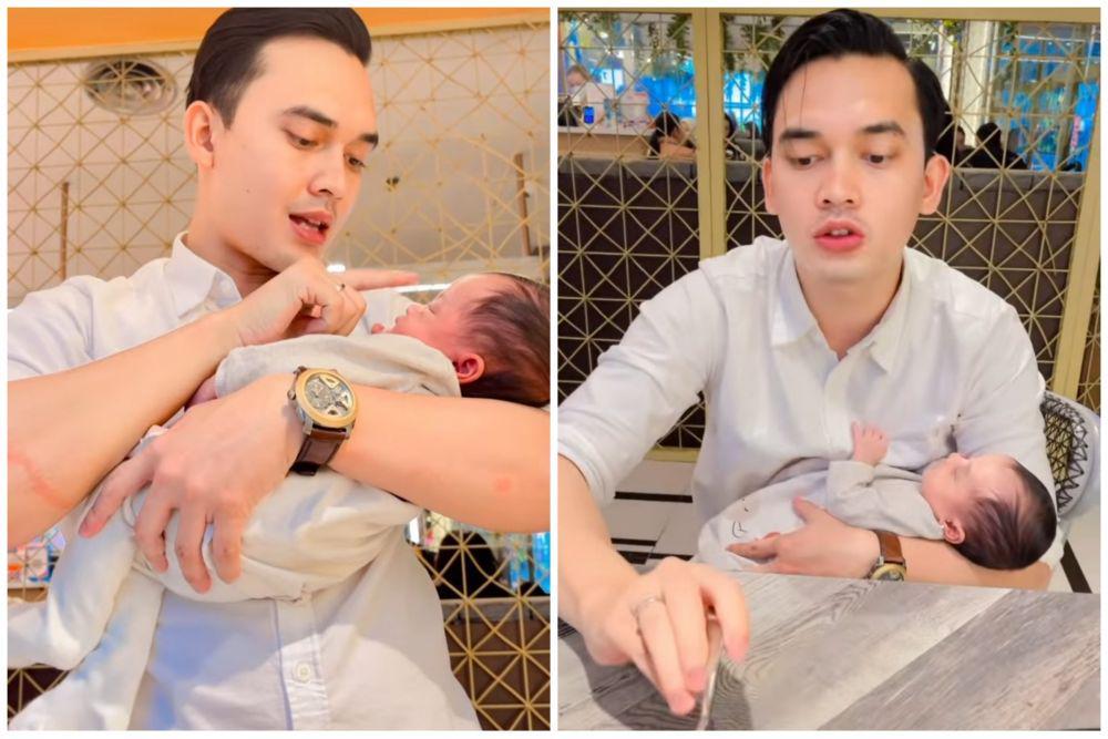 10 Potret Ikbal Fauzi saat Momong Buah Hati, Papa Muda Siaga!