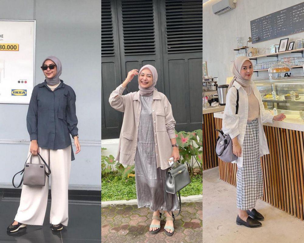 13 Inspirasi OOTD Padu Padan Kemeja ala Dianty Annisa, Mudah Disontek!
