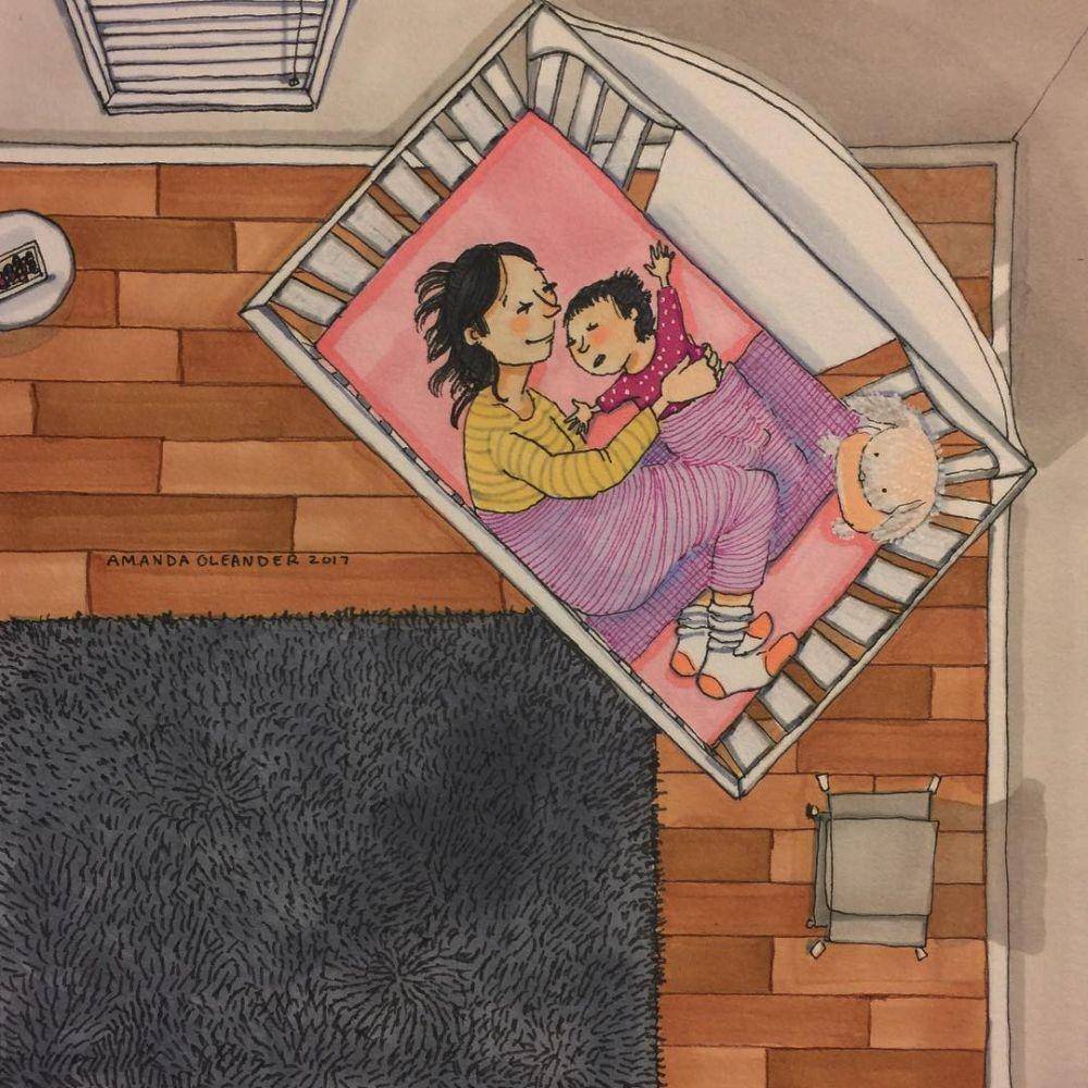 Ilustrasi ibu mengurus anak. (instagram.com/amandaoleander)
