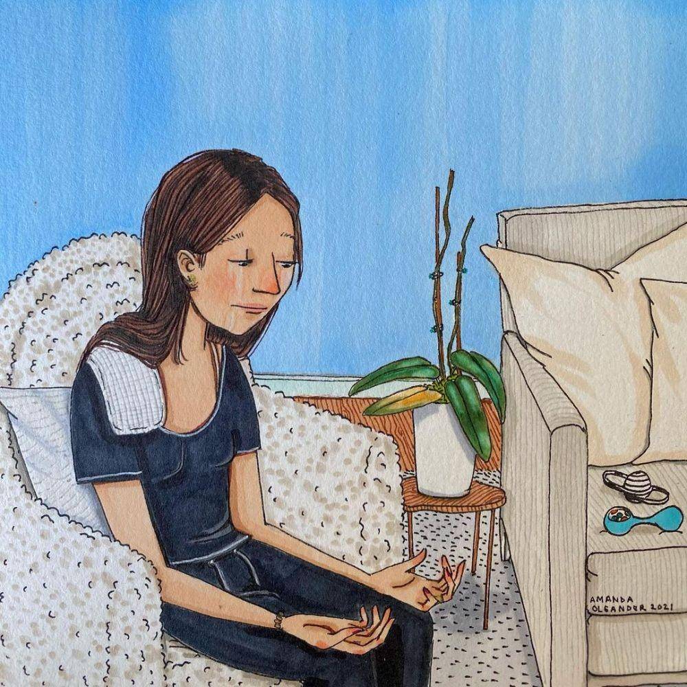 Ilustrasi ibu mengurus anak. (instagram.com/amandaoleander)