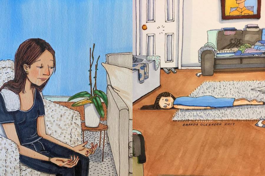 Ilustrasi ibu mengurus anak. (instagram.com/amandaoleander)