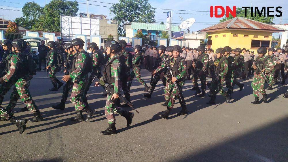Personil Denkav 3/SC saat memasuki lapangan apel Ricky Lodar/ IDN Times