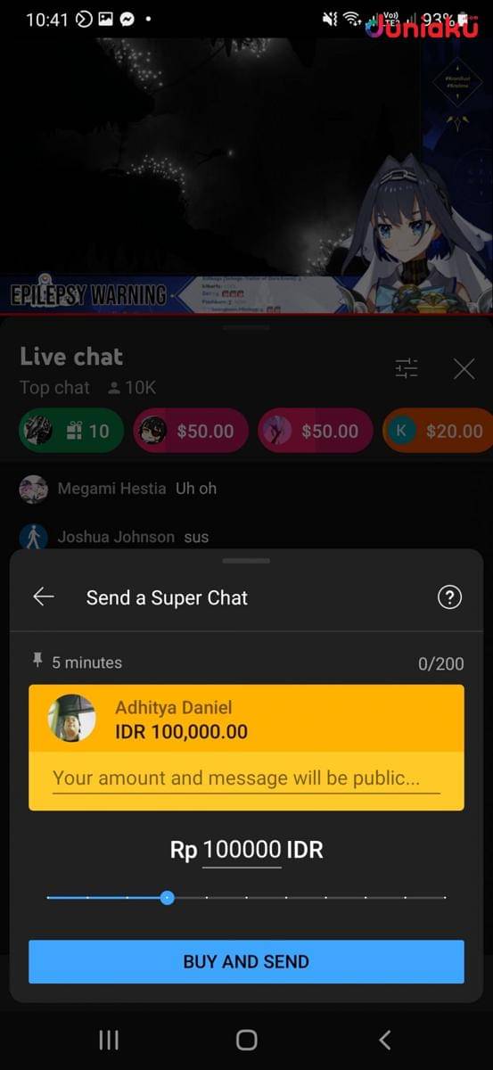 Tutorial fitur Super Chat Indonesia. duniaku.com/Adhitya Daniel