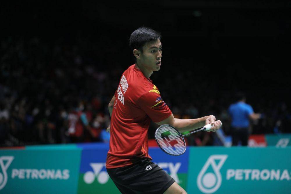 Shesar Hiren Rhustavito di babak pertama Malaysia Open 2022 (Dok. PP PBSI)