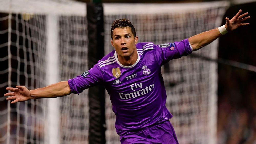 Cristiano Ronaldo merayakan gol di final Liga Champions 2016/2017. (skysports.com)
