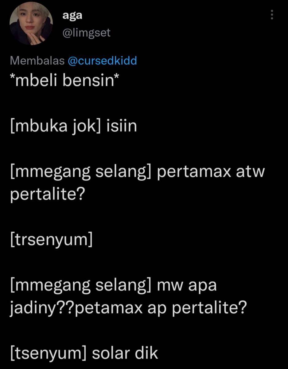 Cuitan Netizen ketika beli bensin (Twitter.com/limgset)