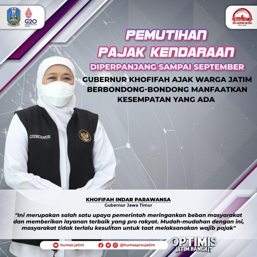 Program pemutihan pajak kendaraan diperpanjang hingga 30 September 2022. Dok. Humas Pemprov Jatim