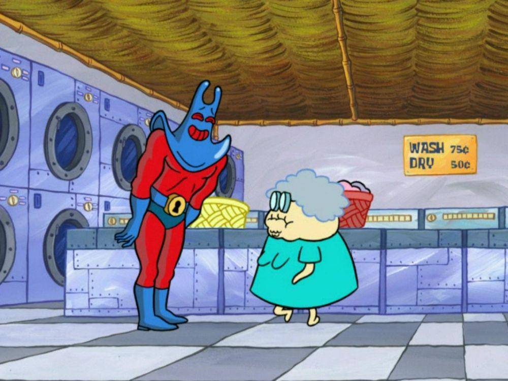 adegan Man Ray menyapa warga (spongebob.fandom.com)