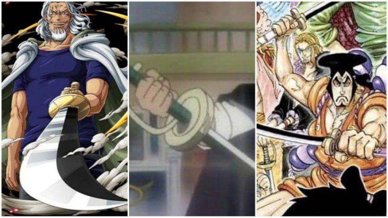 Pedang Rayleigh, Shanks, dan Oden. (Dok. Shueisha/One Piece)