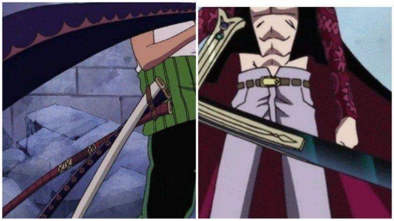 Pedang Zoro dan Mihawk. (Dok. Toei Animation/One Piece)