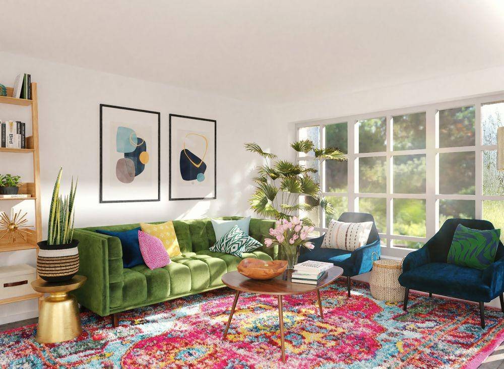 Desain rumah minimalis tapi warna warni (unsplash.com/spacejoy)