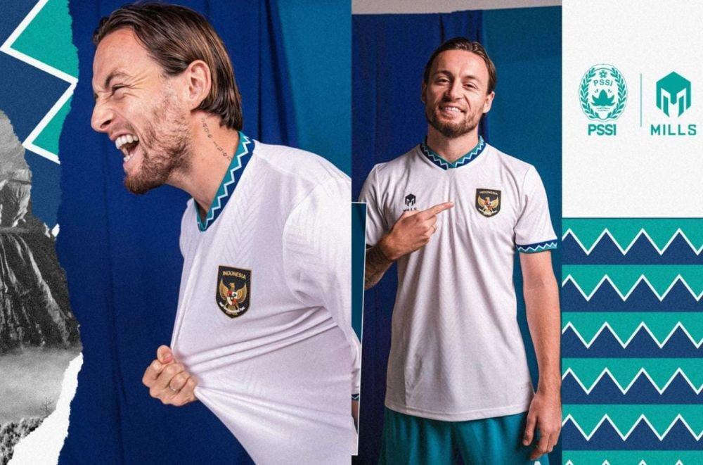 Kolase potret jersey tandang timnas Indonesia (@PSSI)