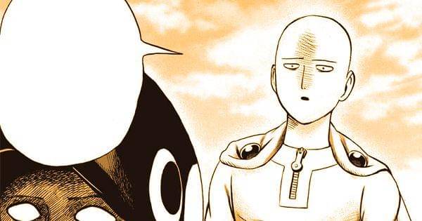 Saitama mendobrak masuk ke Phoenix Space ( tonarinoyj.jp/One Punch-Man )