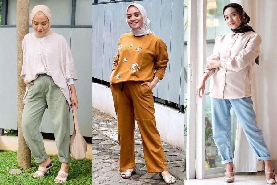 Ide Hijab Lilit dan Celana Panjang ala Enno Lerian, Simpel nan Nyaman