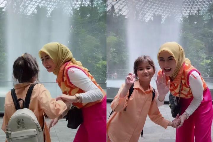 10 Potret Liburan Marissya Icha dan Aurel di Singapura, Bak Kakak Adik