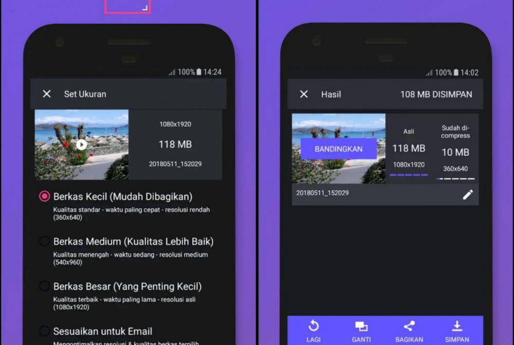 potret menu video setelah di kompresi (dok.Farluner Apps dan Games/ Panda Video Compressor Resizer)