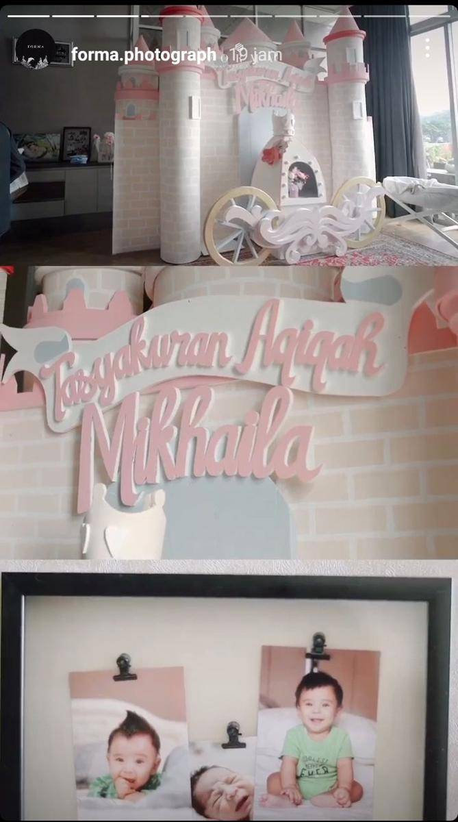potret dekorasi ruangan tasyakuran aqiqah baby Mikhaila (instagram.com/forma.photograph)