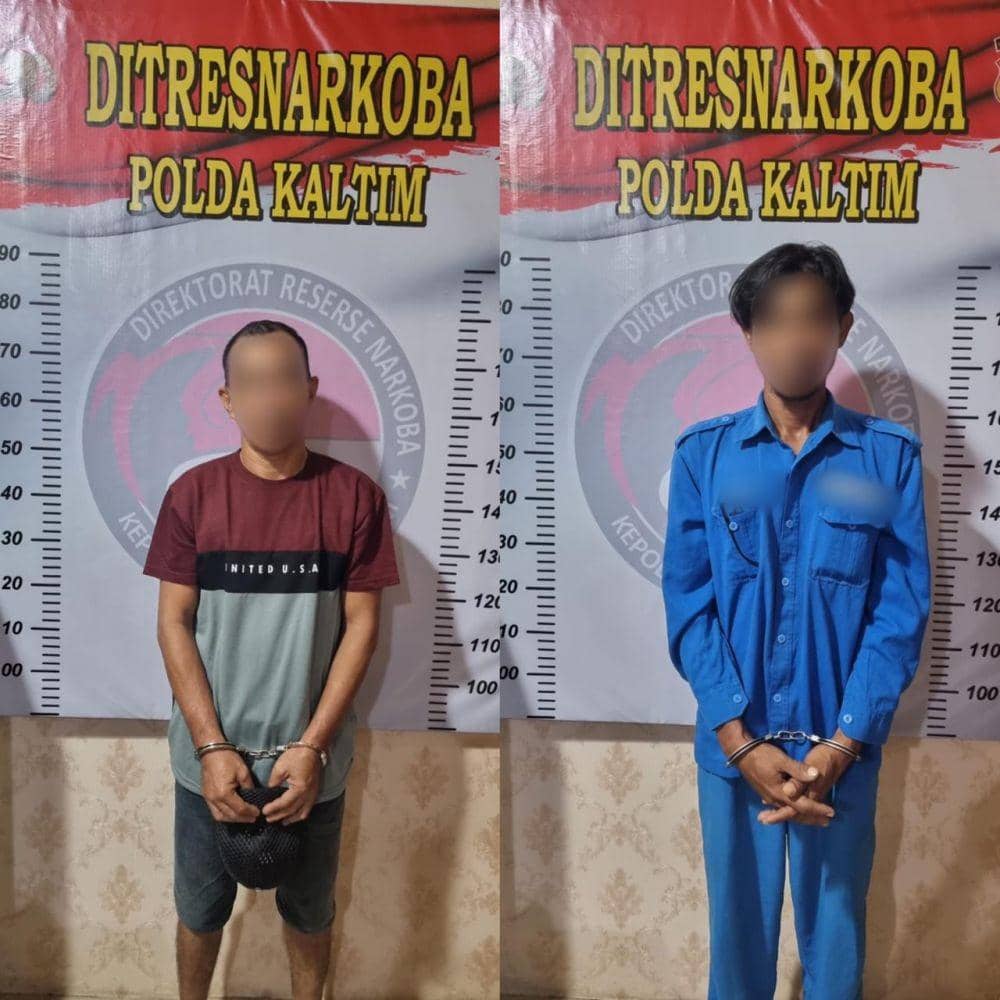 Para tersangka pelaku narkoba ditangkap Polda Kaltim. Foto Polda Kaltim