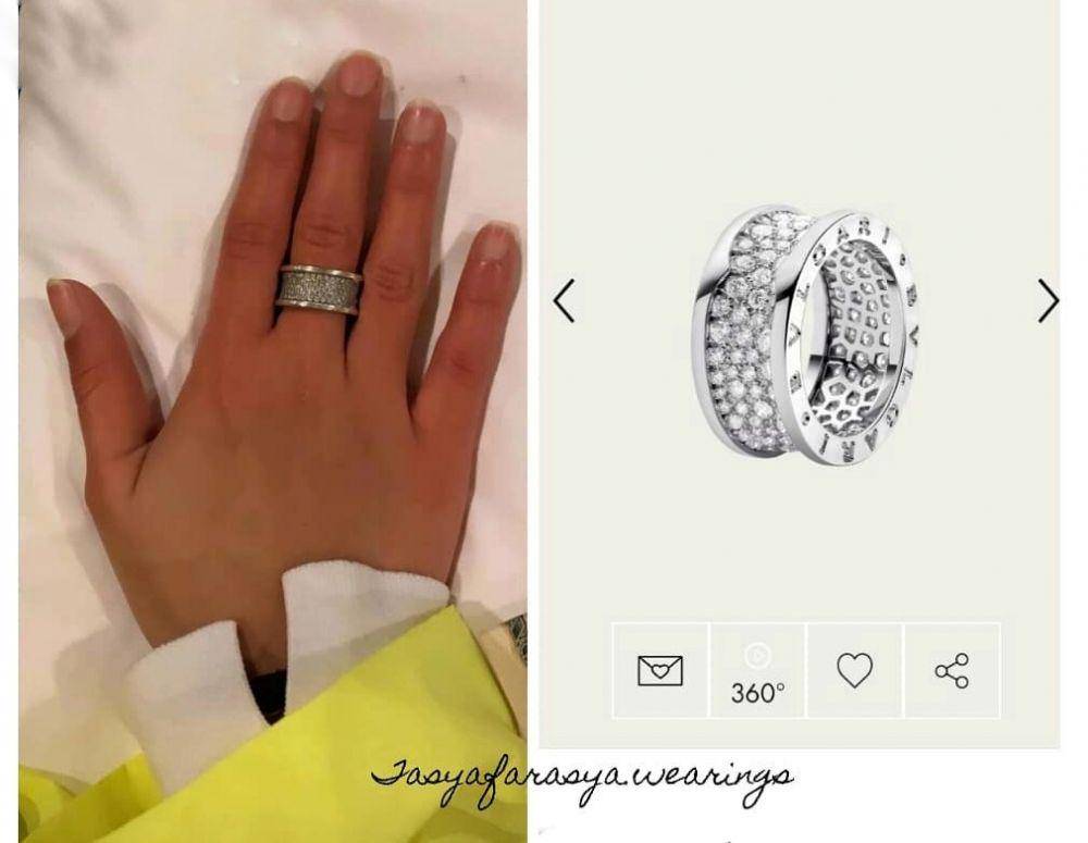 Tasya Farasya memakai cincin dari merk BVLGARI (instagram.com/tasyafarasya.wearings)