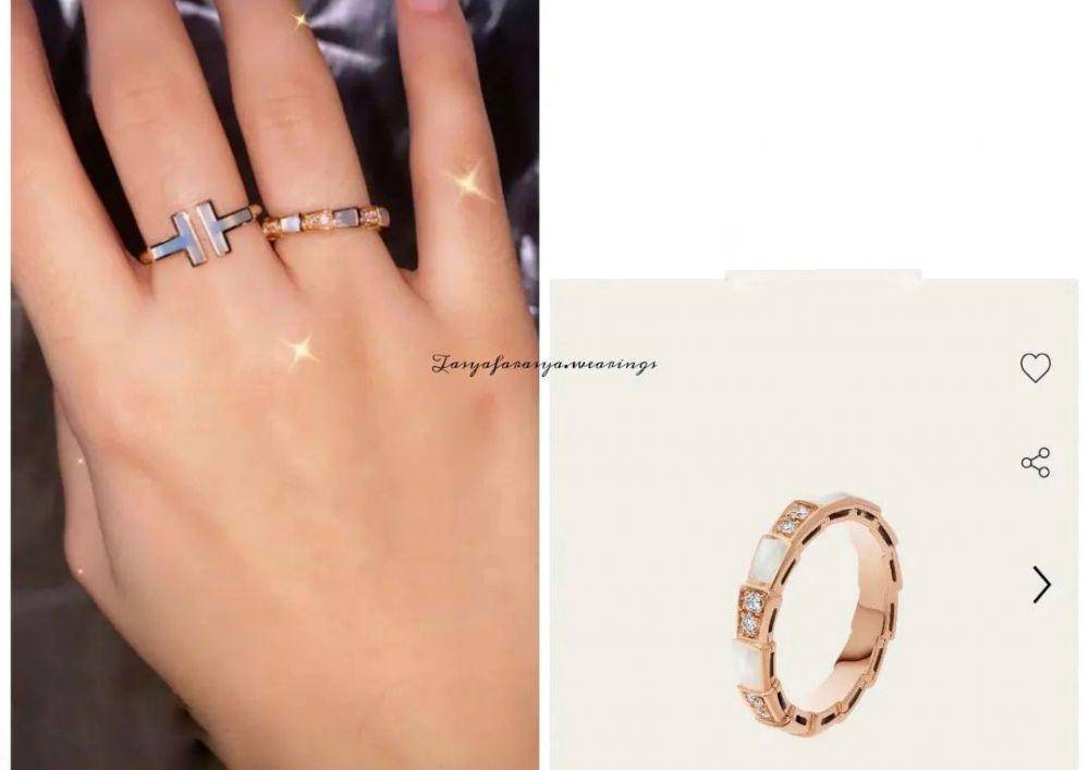 Tasya Farasya memakai cincin dari merk BVLGARI (instagram.com/tasyafarasya.wearings)