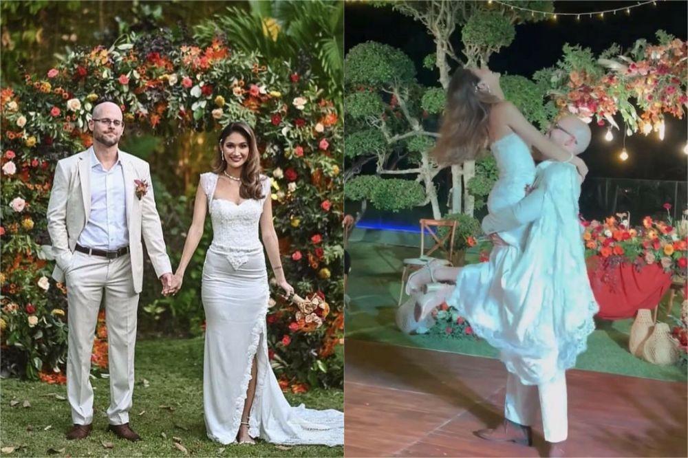 10 Momen Romantis Andrea Georgina dan Suami di Resepsi Pernikahan