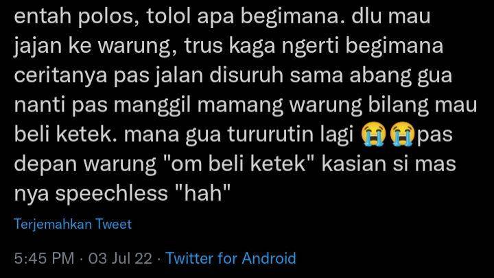 obrolan kocak warganet ketika masih kecil (twitter.com/Dyonine3)