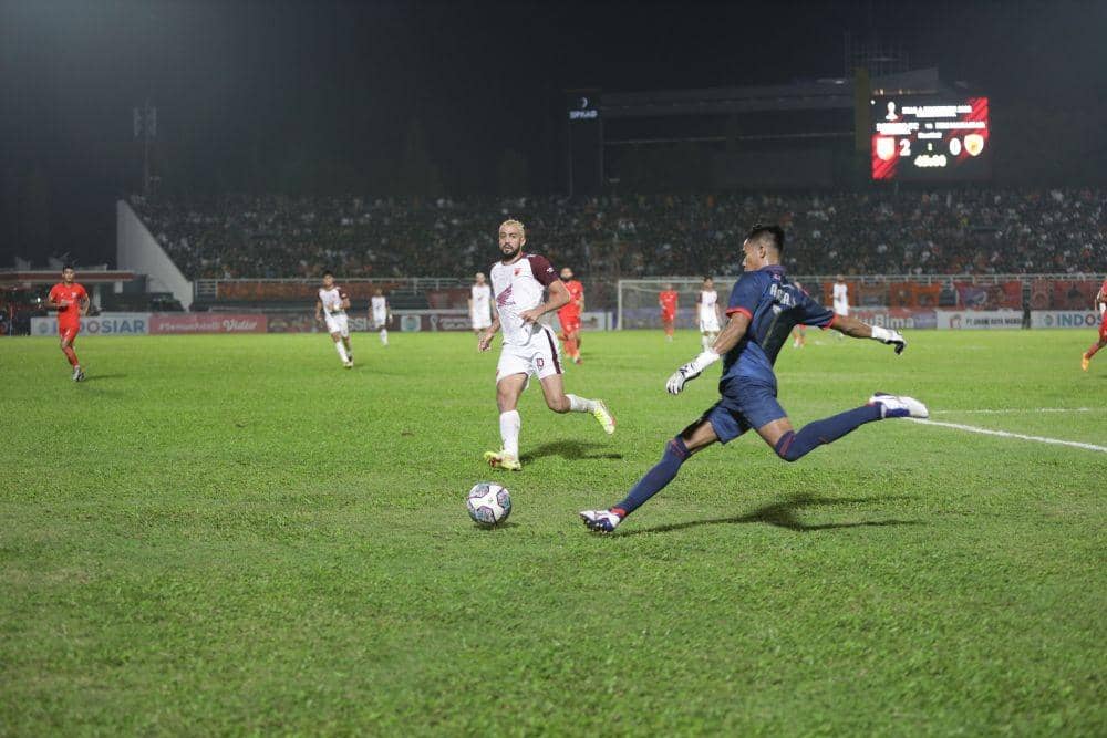 Salah satu momen pertandingan perempat final Piala Presiden 2022 antara Borneo FC versus PSM Makassar di Stadion Segiri Samarinda, Minggu 3 Juli 2022. (Dok. MO PSM Makassar)