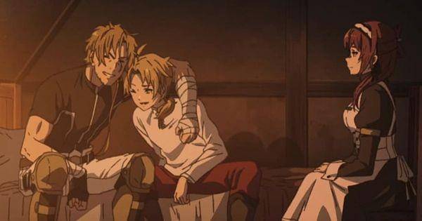 Rudeus dengan ayah kandung dan ibu tirinya ( Dok. Bind / Mushoku Tensei )