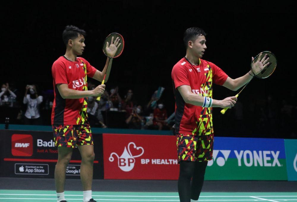Fajar Alfian/Muhammad Rian Ardianto di final Malaysia Open 2022 (dok. PP PBSI)